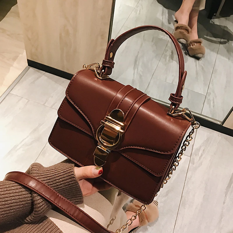 

Luxury Brand Female Tote 2019 Fashion High Quality PU Leather Women's Designer Handbag Lock Design Shoulder Messenger Bags
