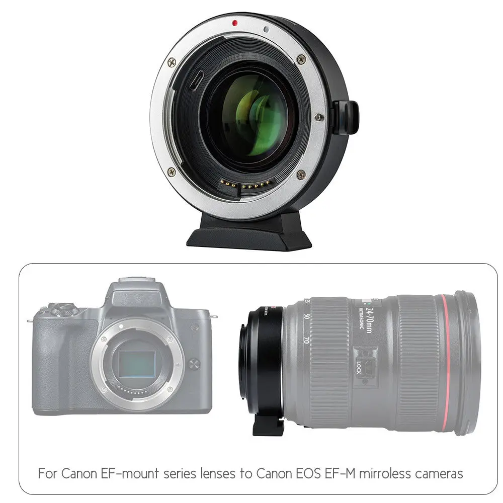 

New Metal EF-EOS M2 0.71x based LENS MOUNT ADAPTER FOR CANON EOS M/M2/M3/M5/M6/M 10/M50/M100 Camera