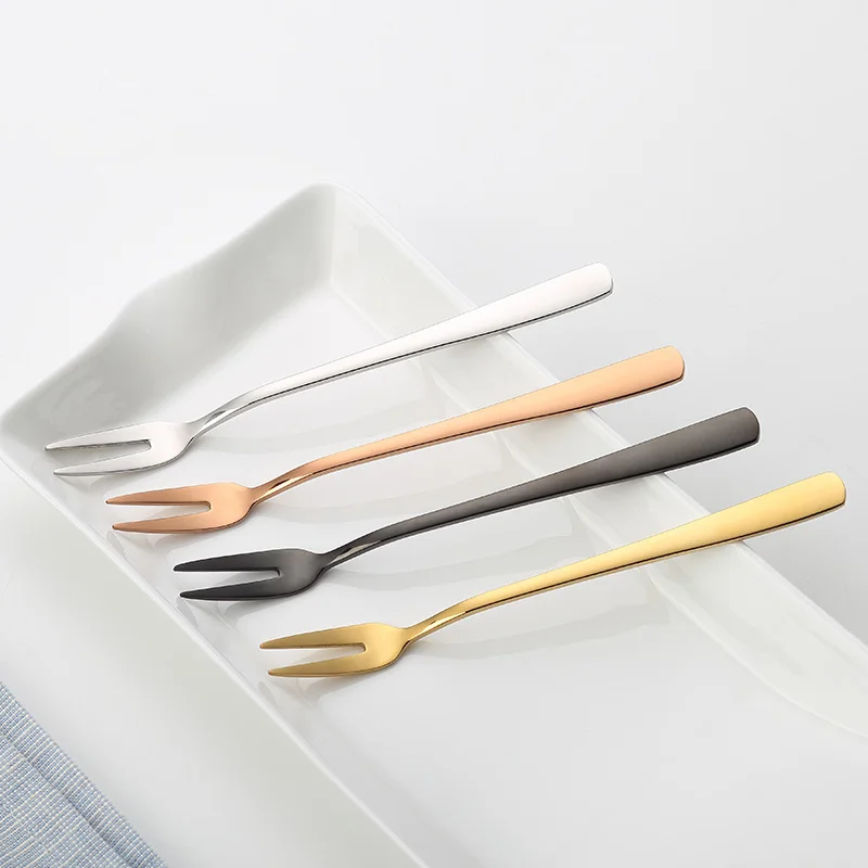 6 pcs of fashionable fruit fork Tea fork set stainless fork dessert creative Restaurant tableware