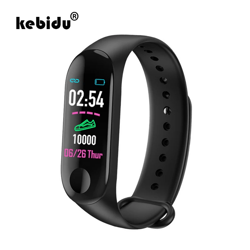 Фитнес браслет kebidu M3 с шагомером цветной сенсорный экран умный Браслет счетчик