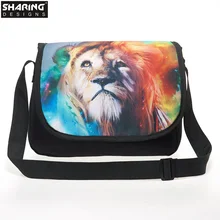 2016 New Unique Lion Classical Men Travel Laptop Shoulder Bag Satchel Bolsao Canvas Messenger Bags Handbag Black Bolsa Feminina
