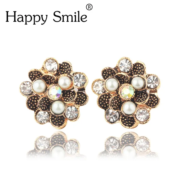 Flower Style Women S Earrings Clips Plated Gold Clip On Flower Style Women S Earrings Clips Plated Gold Clip On Simulated Pearl Ear Without