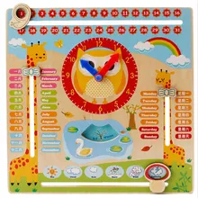 Детские деревянные часы Развивающие игрушки для детей дошкольное Раннее Обучение учебные материалы от 2 до 4 лет F284Z