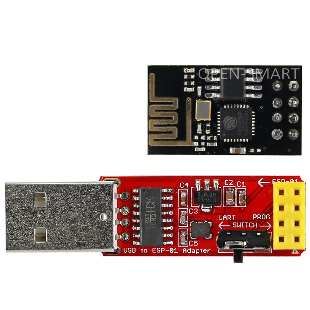 ESP8266 Wi-Fi модуль приемопередатчика + USB к ESP-01 адаптер последовательный Беспроводной адаптер отладки программирования прошивки для Arduino