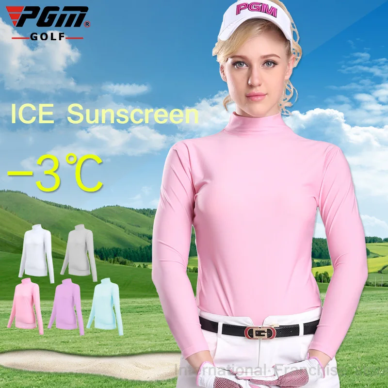 PGM женские футболки оптовой леди sungreen TOP COOL футболка лето сжатия Для женщин с длинным рукавом Мужские Поло рубашка сухой подходят Ropa De Гольф Mujeres одежда