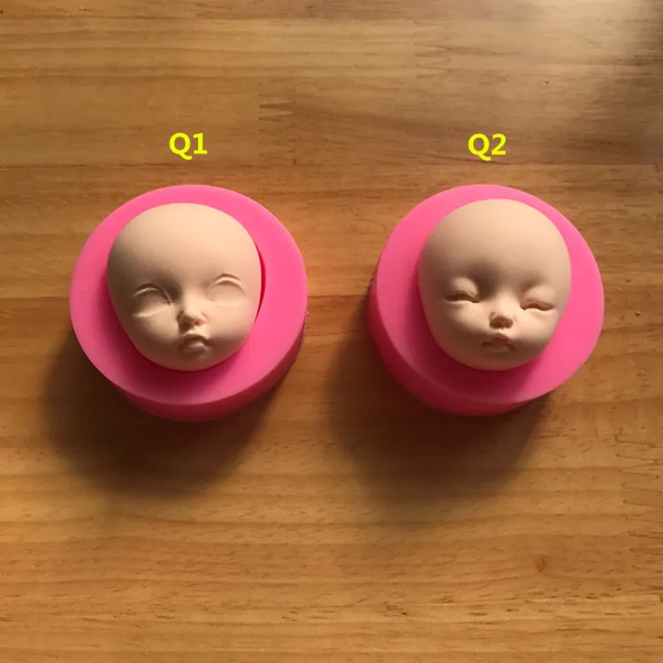 Розовая силиконовая форма для лица Q, ультра-светильник, глина, Мягкая Керамическая форма Q Edition, силиконовая большая форма для лица, силиконовый манекен для тела