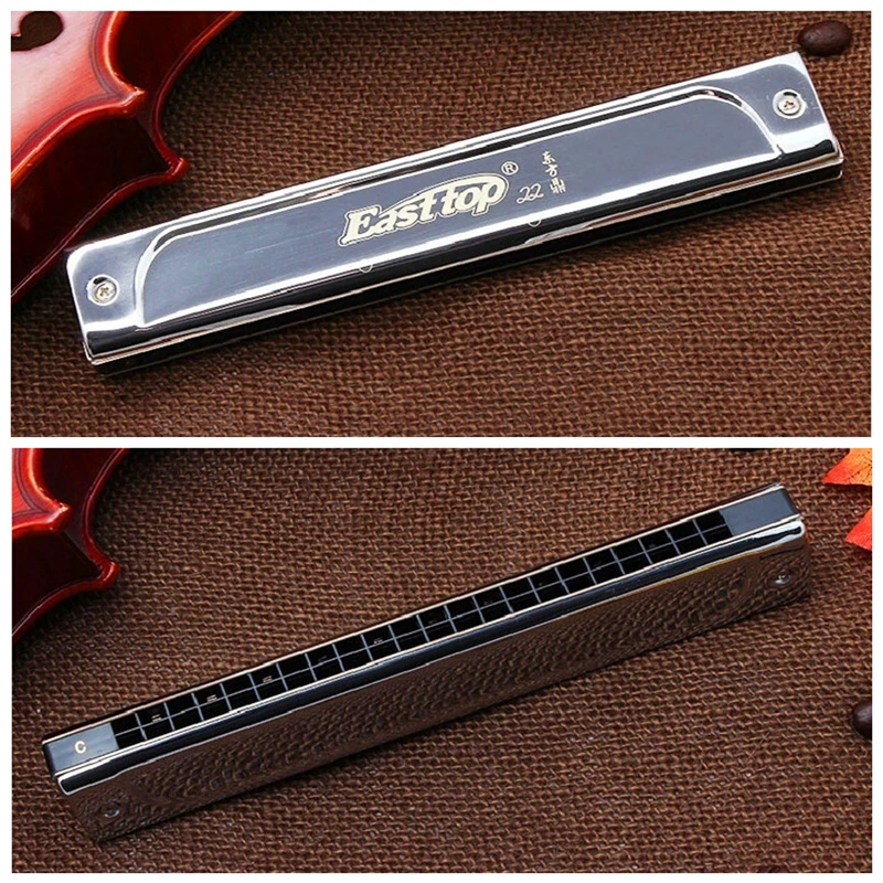 22 Отверстия гармошка Tremolo C A B D E FG F # G tune 12 набор Серебряная Easttop Harpa Tremolo|harmonica a|tremolo