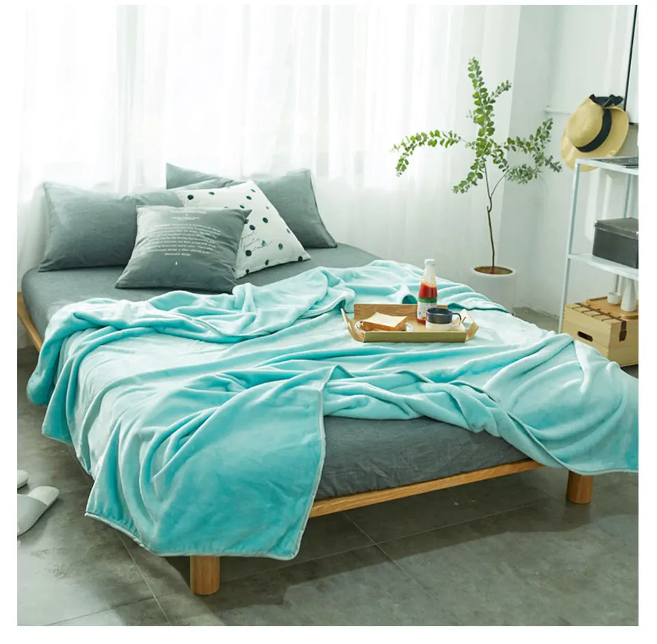 21 Mint Green Flannel Blanket Throw Soft Print Winter ...