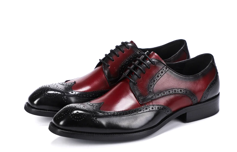 Men's Leather Casual Shoe Mens Genuine Leather Oxfords Shoe Office Casual Leather Shoes Men Brogue Lace-up Oxford Shoes For Men (7)