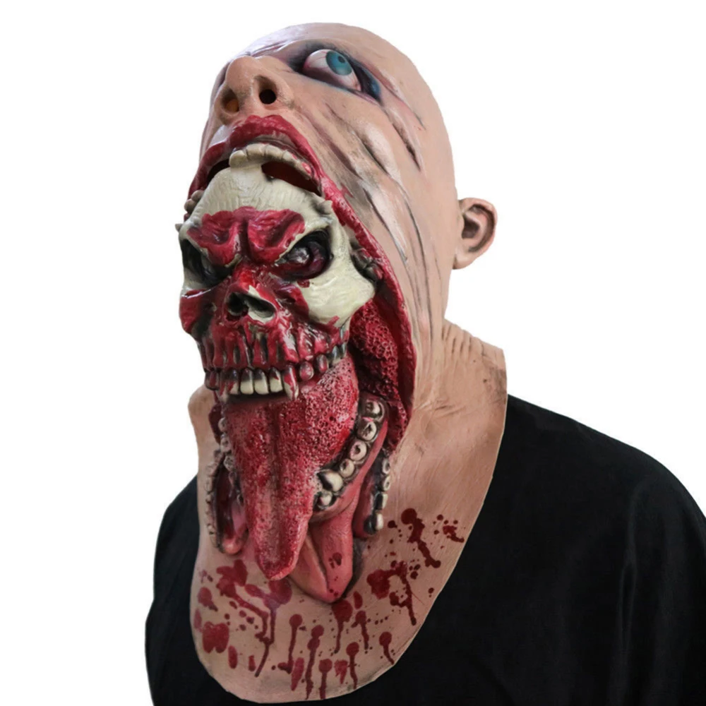 

Halloween Horror Skull Mask Bloody Ghost Mask Halloween Party Latex Mask Zombie Costume Dead Horror Head Haunting Blood Masks