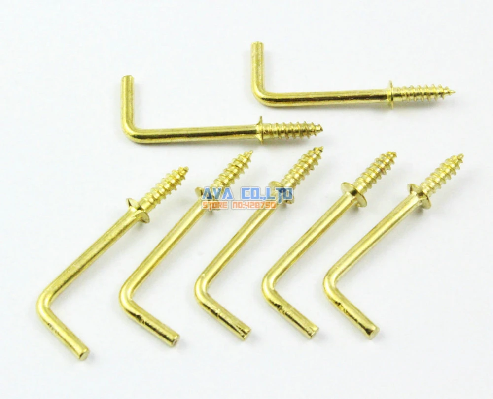 100個ゴールドl字型フック直角フックネジlフック38x12mm L Hooks Angling Hooksscrew Hook Aliexpress
