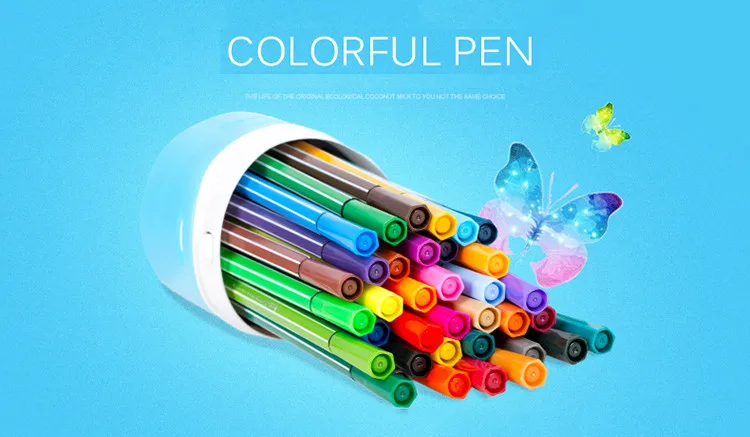 Упаковка из 18 24 36 48 шт) Цветные моющиеся кисти Акварельная ручка принадлежности для учебы doodle sleekly cwp-2600