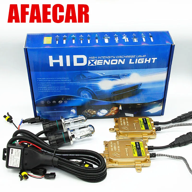 AFAECAR xenon h4 bixenon hid headlight kit h4 hi lo 55w 6000k