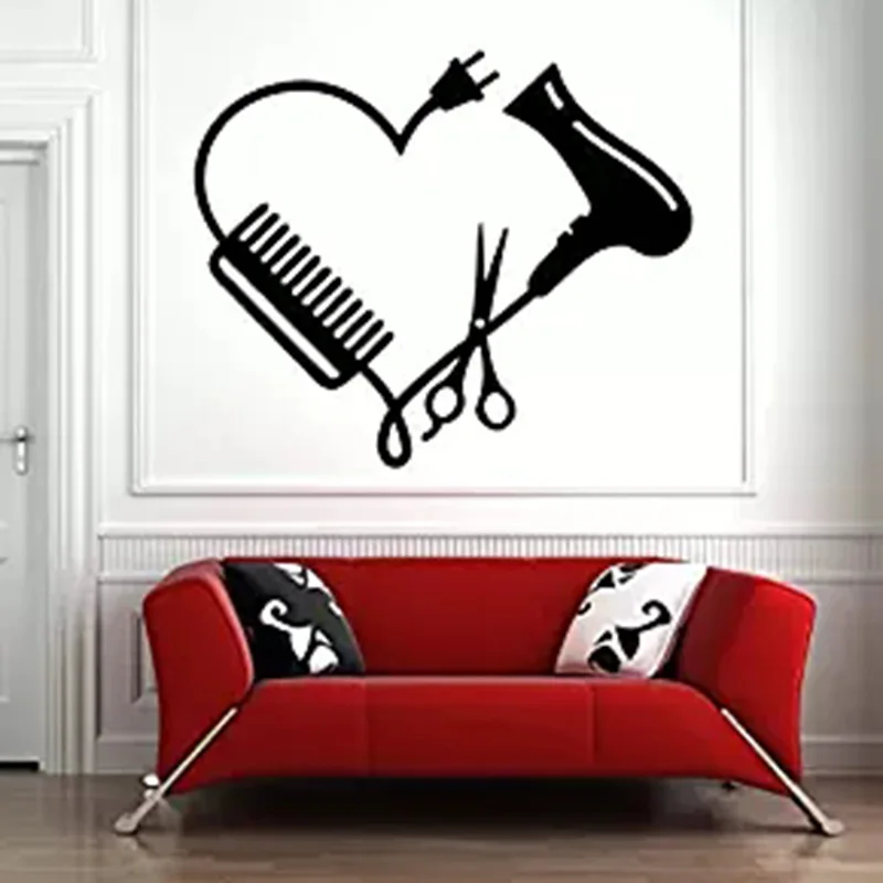 

Barbershop Sign Window Decor Hair Salon Wall Window Decal Sticker Hair Stylist Hair Tools Scissors Barber Shop Beauty Salon N37