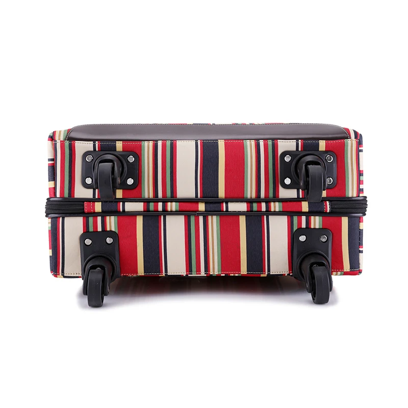 Женская Ретро-полосатая многофункциональная сумка для багажа на колесиках, сумка на колесиках, сумка для покупок, сумка на колесиках для девочек