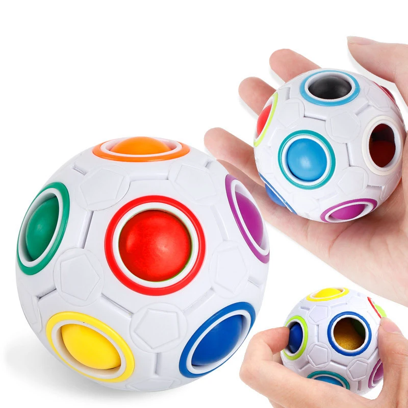 7*7cm Magic Rainbow Ball Football Fidget Cube Finger