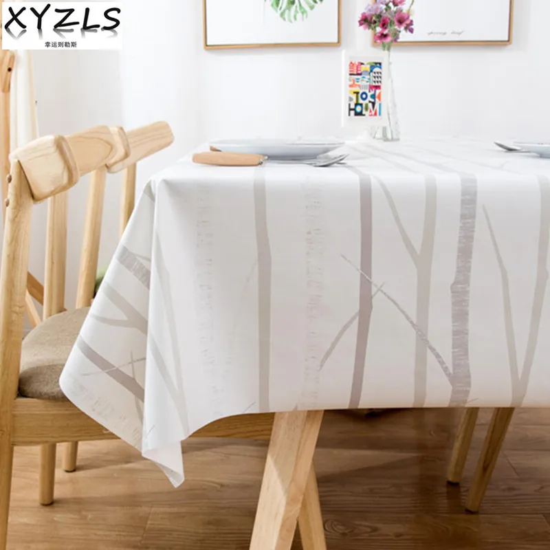 XYZLS Luxury American Style Branch Non Wash PVC Tablecloth Waterproof