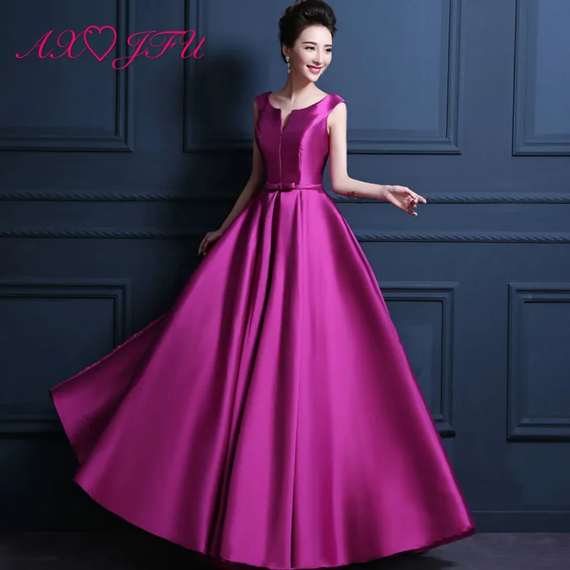 

AXJFU princess red satin sweetheart long evening dress vintage champagne stain sleeveless white evening dress