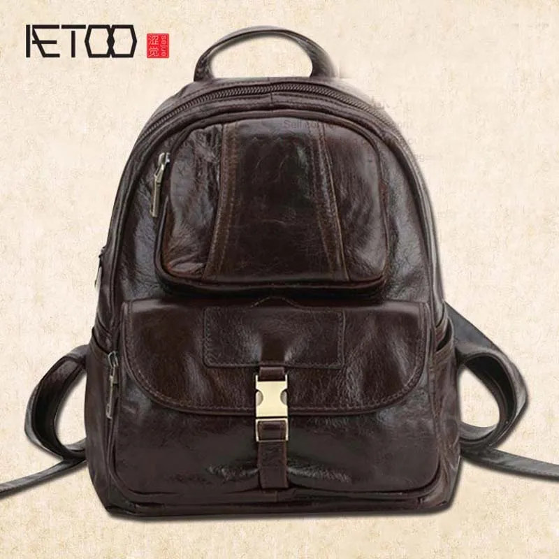 

BJYL Shoulder bag leather bags manufacturers wholesale fashion leisure first layer of cowhide female backpack