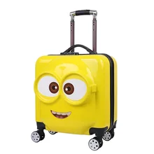 Little yellow man 3D suitcase cute anime children's trolley bag kids cartoon rolling luggage carry ons box travel luggage
