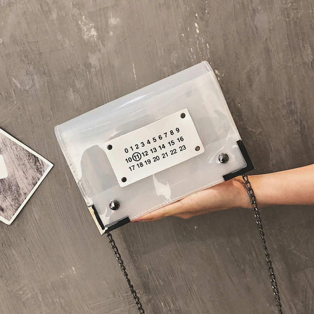 

Simple Clear Transparent PVC Shoulder Bags 2019 New Transparent Jelly Bag Versatile Handbag Shoulder Summer Jelly Bag A1
