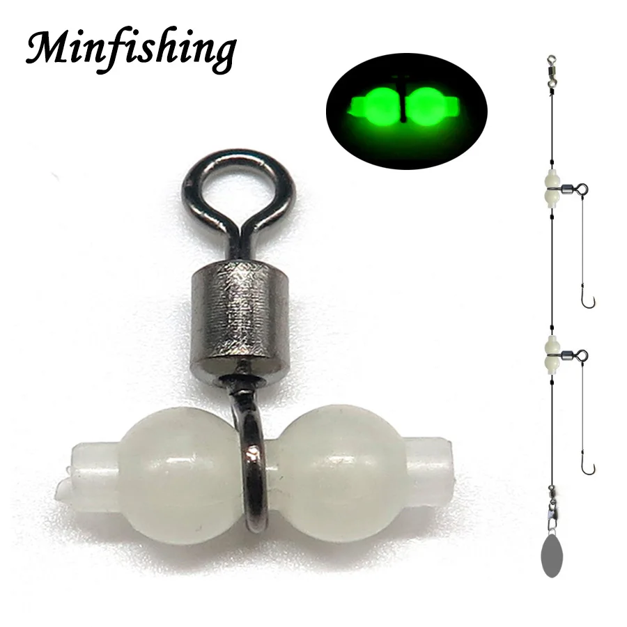 Minfishing 25 шт. светящийся рыболовный Вертлюг крючок соединитель 3 ходовой