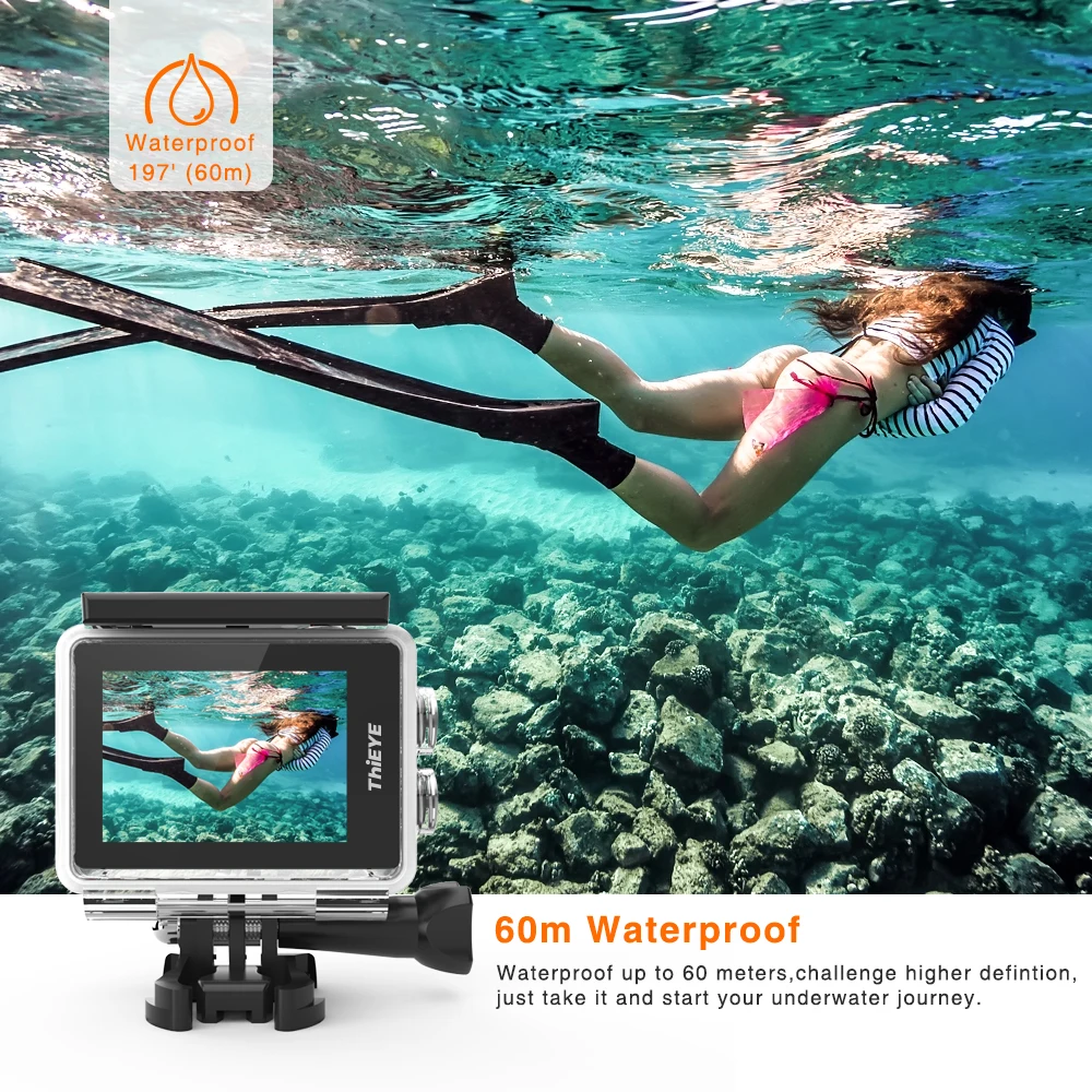 ThiEYE i60+ 4K 30fps Full HD WiFi Remote Control Action Camera 60M Waterproof Sports video Camera 1