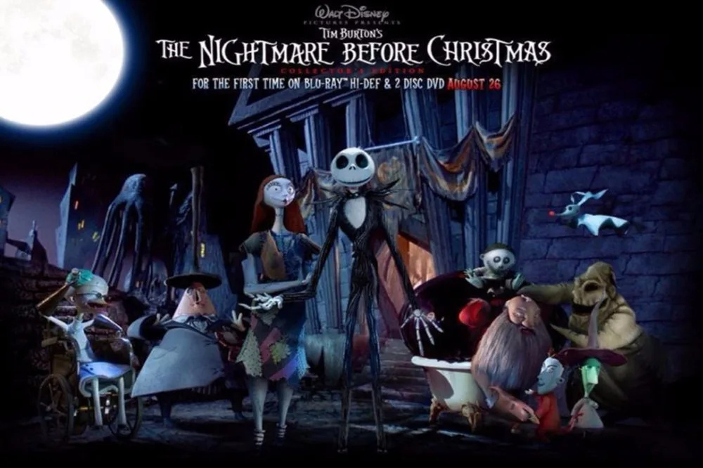 3463 The Nightmare Before Christmas Movie-Wall Sticker Art Poster For Home Decor Silk Canvas Painting
