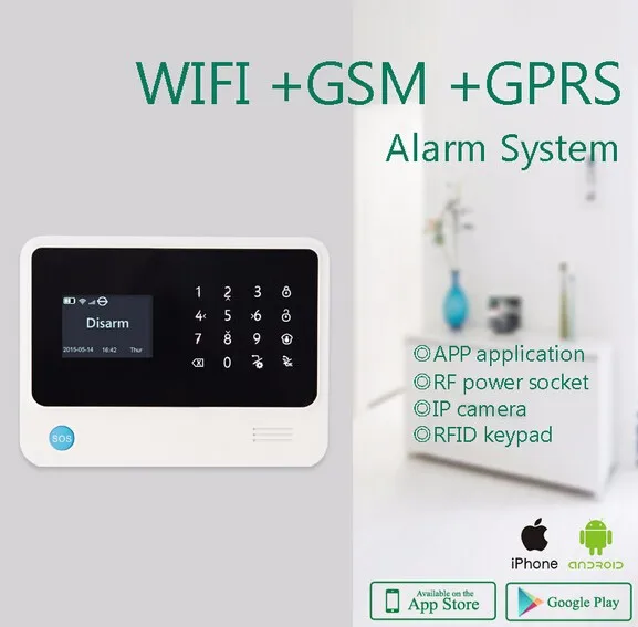 Yobangбезопасности Android IOS приложение WI FI GSM домашняя охранная сигнализация сенсорный экран Детектор дымовой тревоги двери/PIR датчик сигнализации