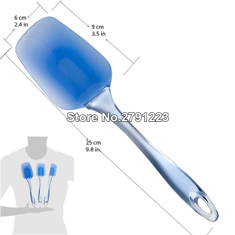 Набор силиконовых лопаточек, 3 шт., синие скреперы, кухонные инструменты и гаджеты, набор из 3 предметов