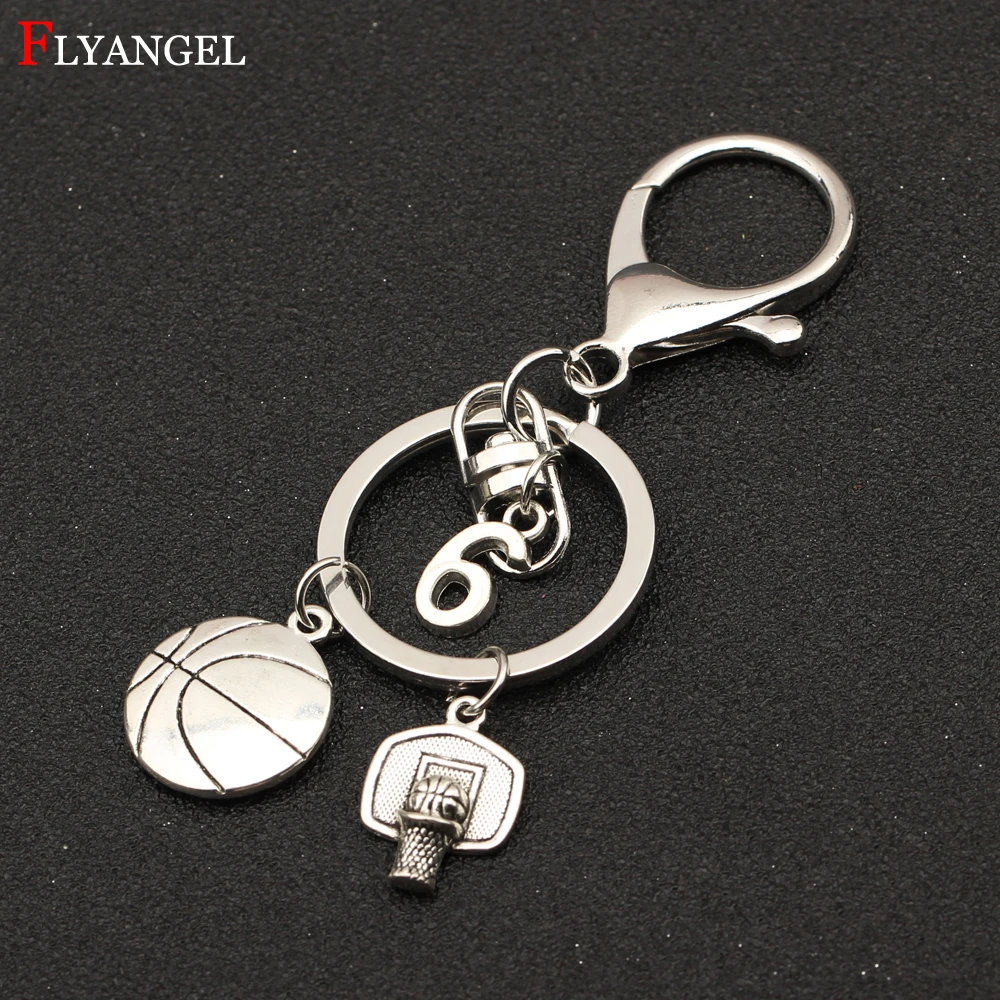 

Custom Numbers Keyring Basketball Hoop Charms Keychain Select Your Favorite BasketBall Player Numbers Women Men Ball Fans Gifts