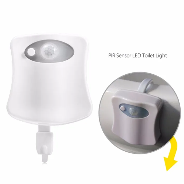  JIGUOOR seat Sensor LED Toilet Light Lamp Human Motion Activated PIR 8 Colours Automatic RGB Night  - 32856417177