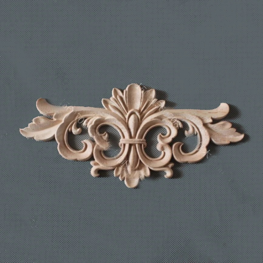 

Carved Wood Applique Real Furniture Decorative Cabinet Flowers Figurines Miniatures Ornaments Vintage Home Decor Craft