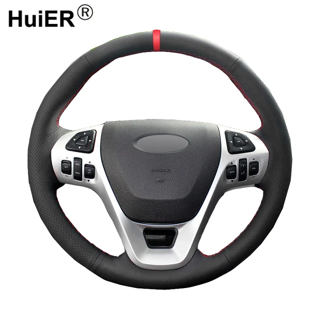 Hand Sewing Car Steering Wheel Cover Volant Funda Volante For Ford Explorer  2011-2019 Taurus 2013-2019 Edge 2011-2014 Flex 2013 - AliExpress