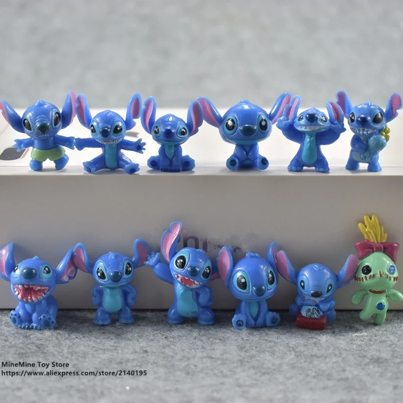 DISNEY Lilo &amp Stitch 3 см 12 шт./компл. фигурка осанки коллекция украшений аниме игрушка
