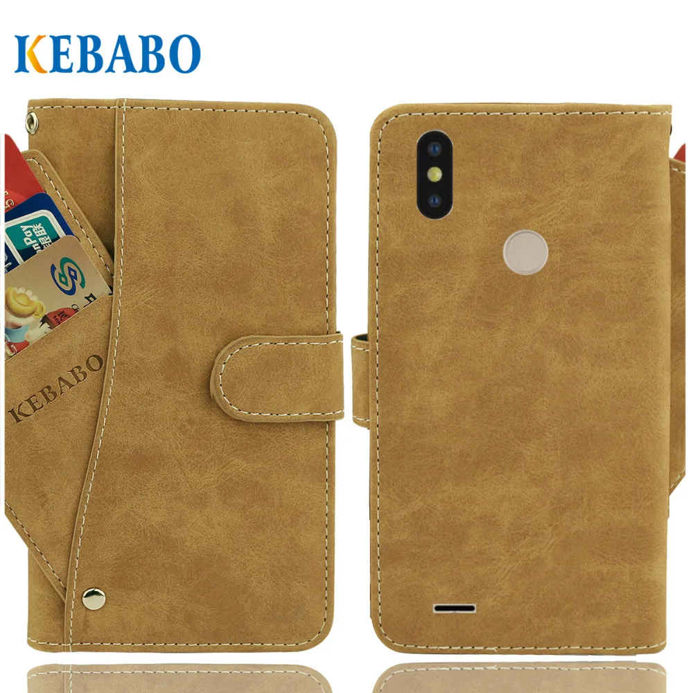 

Vintage Leather Wallet Tecno Camon i Sky 2 Case 5.5" Flip Luxury 3 Front Card Slots Cover Magnet Stand Phone Protective Bags
