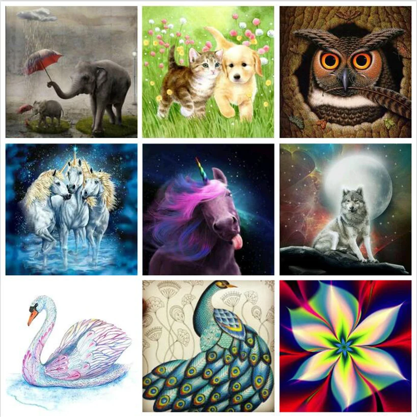 

5D DIY Diamond Painting Cartoon Cow Full Square Rhinestones Cross Stitch Diamond Embroidery Painting Wall Sticker for Home Deco