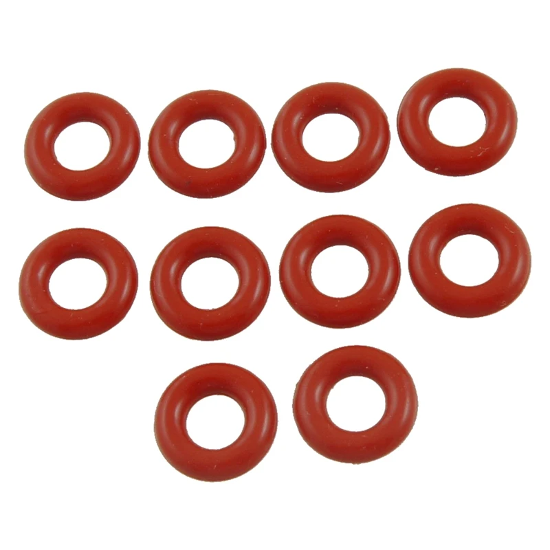 

10mm x 3mm Silicone O Ring Oil Sealing Washers, Red, 10 Pieces