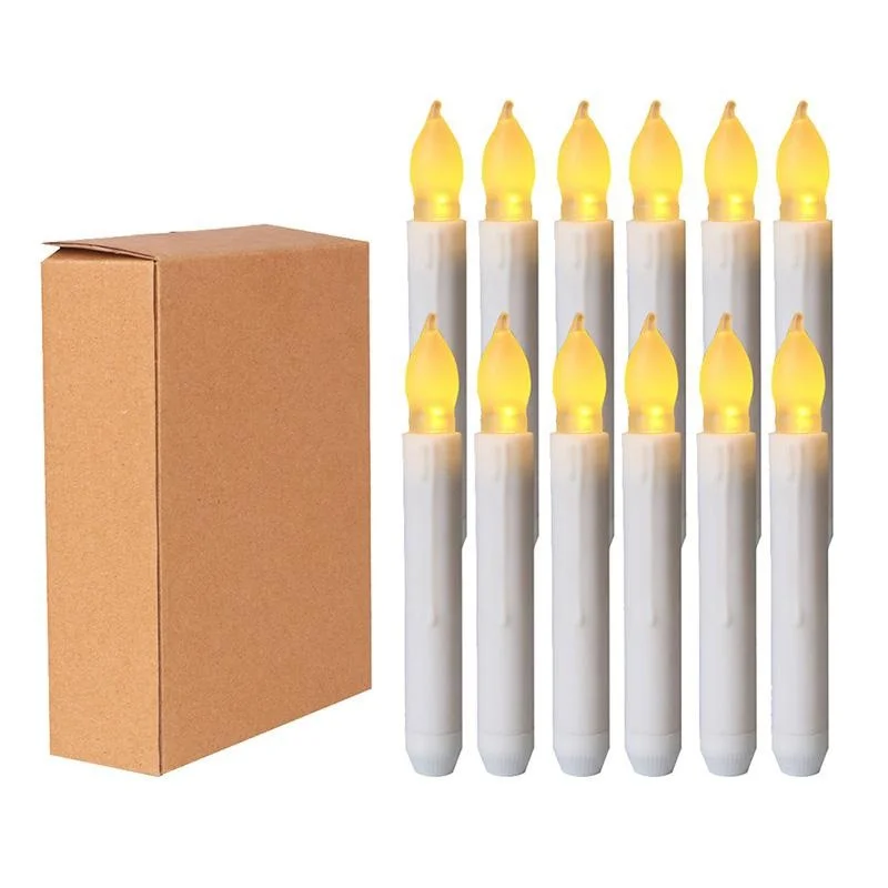 12pcs/lot Birthday Led Candle Thin Battery Operated Taper