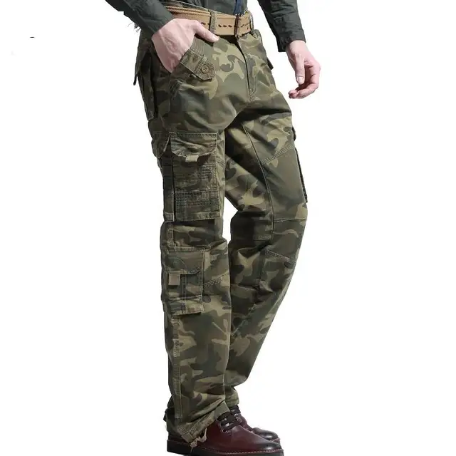 Army Combat Cargo Pants Trousers Loose camo pants cotton