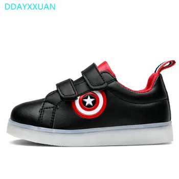 

USB Basket Led Children Shoes With Light Up 2018 New Brand Kids Luminous Sneakers Girls Glowing Shoe enfant for Boys EU 25~27