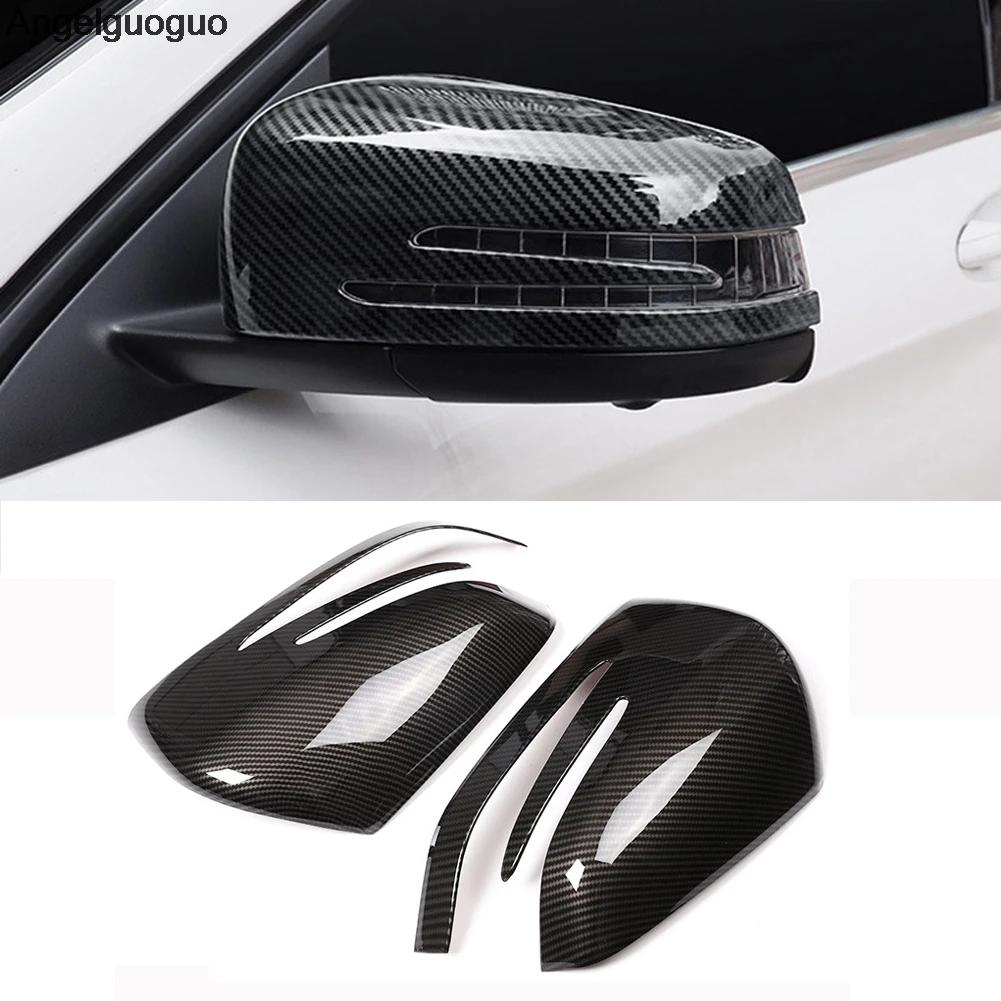 Carbon fiber Style for Mercedes Benz A B GLA CLA GLK CLS /C W204 / E W212 / ML GL GLE GLS Class rearview mirror Shell Case Cover