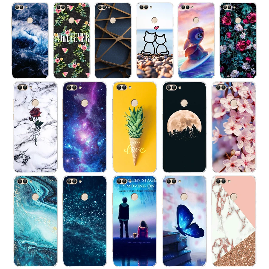 

N Huawei P Smart Case TPU Soft Silicone Transparent Back Cover Phone Case Huawei P Smart Cover FIG-LX1 Enjoy 7S Case