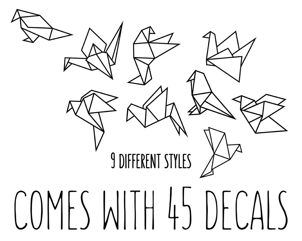 45 шт./компл. 9 различных Стиль геометрический оригами стены Переводные картинки виниловые наклейки для детской комнаты Adesivo де Parede Фреска Декор d995