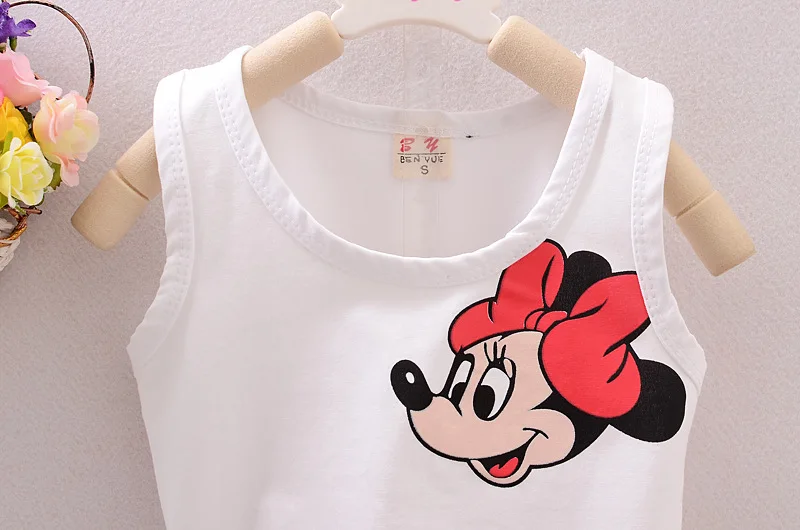 baby nightgown Summer Baby Boy Clothing Set Cartoon Mickey Minnie Girl Vest Top T Shirt Short 2 Pcs Set Kid Clothes Fashion Princess Sport Suit angel baby sleepwear
