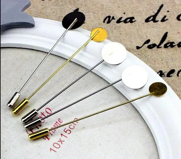 Free shipping!!! 10mm/15mm round pad hat pins brooch lapel pin DIY