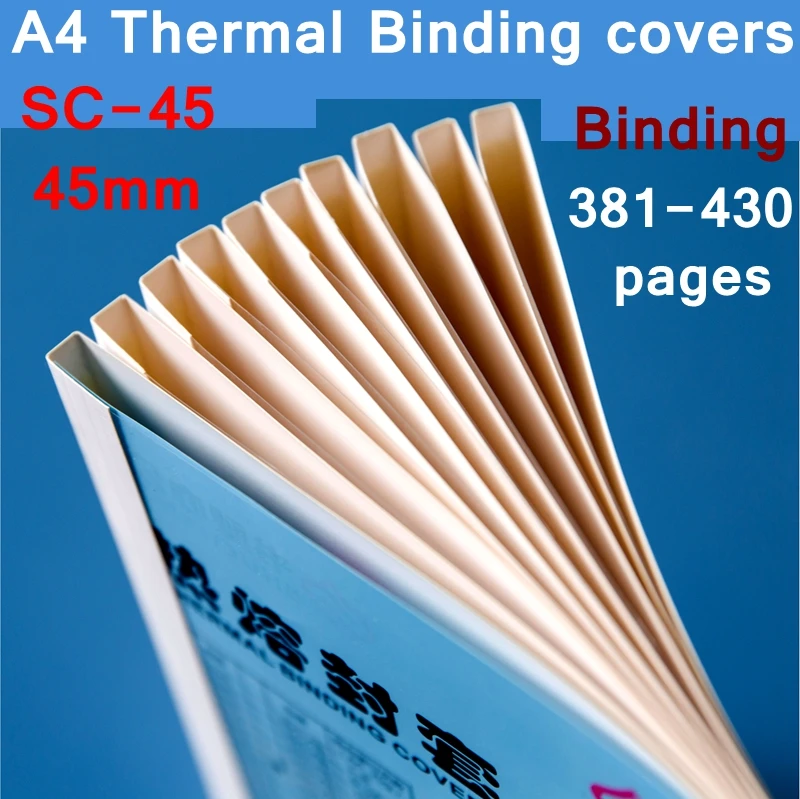 

[ReadStar]10PCS/LOT SC-45 thermal binding covers A4 Glue binding cover 45mm (380-430 pages) thermal binding machine cover