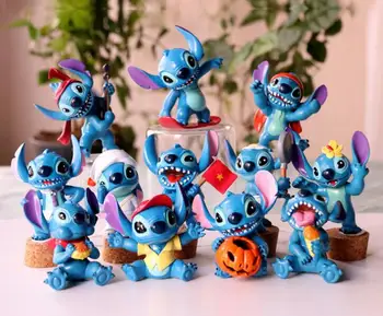

HOT 4-6CM Mini Stitch Figure Toys Set New Anime Stitch Action Figurines Christmas Gift and Dolls Home Party Supply Decoration