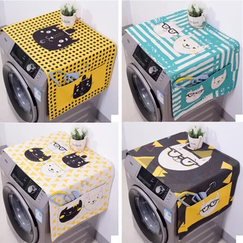 

Kawaii Cartoon Cat Animal Dual-Purpose Linen Dust Cover Proof Kitchen Washing Machine Refrigerator Storage Bags Pouch 1PC