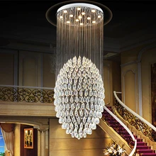 Самая популярная современная лестница k9 хрустальная люстра освещение